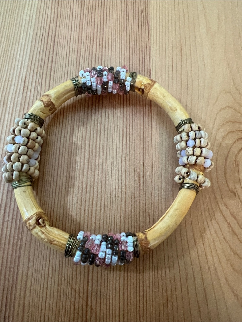 Bamboo Style Beaded Bracelet